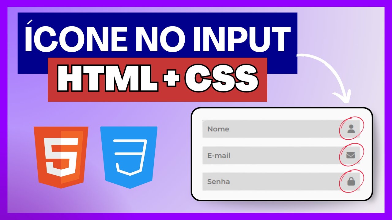 Como colocar ÍCONE dentro do INPUT com HTML + CSS