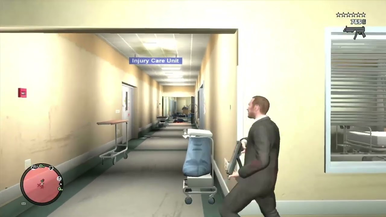 Grand Theft Auto IV: 6 Star Wanted Level Escape (Hospital)
