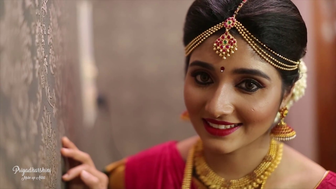 TRADITIONAL SOUTH INDIAN BRIDAL LOOK | MUHURTHAM MAKEOVER| Priyadharshini - Make Up Artist