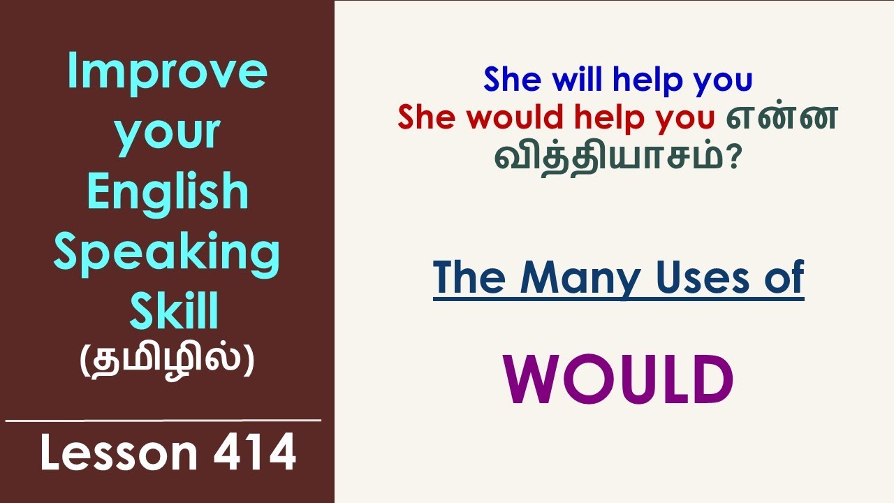 The many uses of Would | Learn English Through Tamil