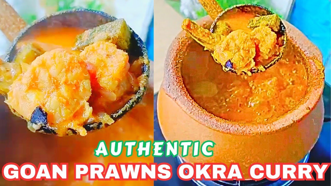 Authentic Goan Prawns Okra Curry 😋 | Sungta Bhenyache Kodi #goanprawncurry #goanyoutuber #goancurry 