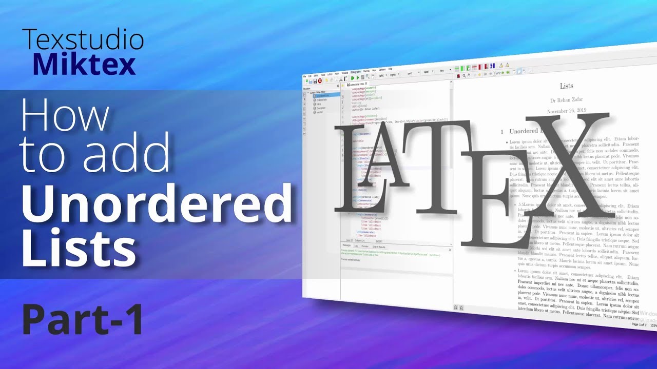 Latex Unordered Lists: (Part 1 of Main Types of Lists)