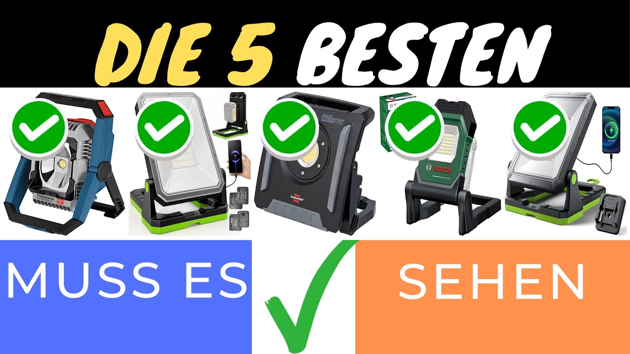 **DIE 5 BESTEN AKKU-BAUSTRAHLER 2025 💡🔋 – STARKES LICHT FÜR JEDES PROJEKT!**