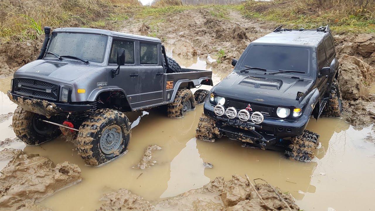 6Х6 это не круто?... Тот случай когда 4Х4 ВАЛИТ! Pajero MST против Axial UNIMOG ... OFFroad