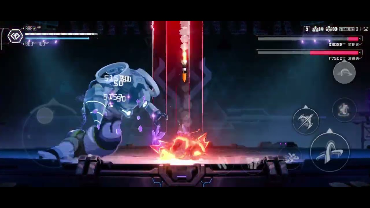 Blazblue Entropy Effect mobile | Jin Kirasagi vs 2 Boss