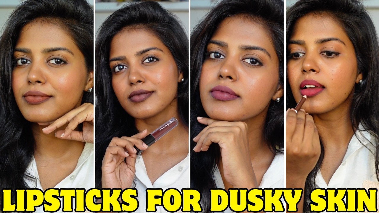 தமிழில்-MY CURRENT FAV LIPSTICKS😍College,Office,Festive shades💃🏽Dusky tone lipsticks🎀HARINI SI