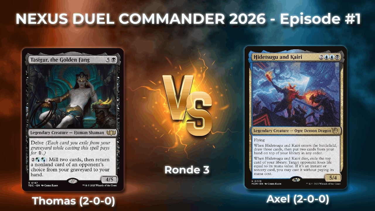 Duel Commander :  Tasigur, the Golden Fang vs   Hidetsugu and Kairi - #mtg #duelcommander