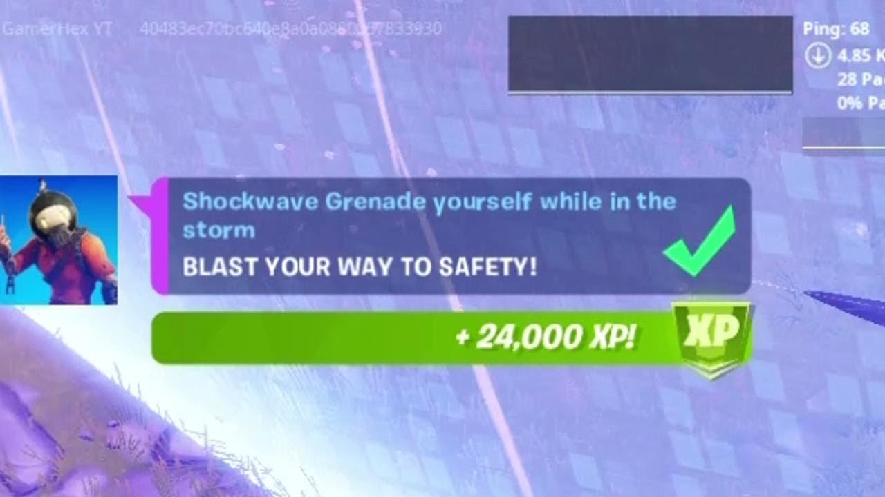Shockwave Grenade yourself while in the storm Fortnite