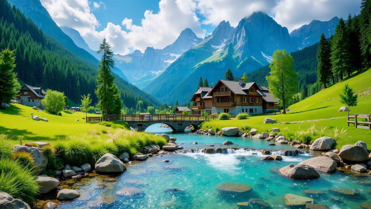 Soft Calm Flute Music with Smooth Water Flow