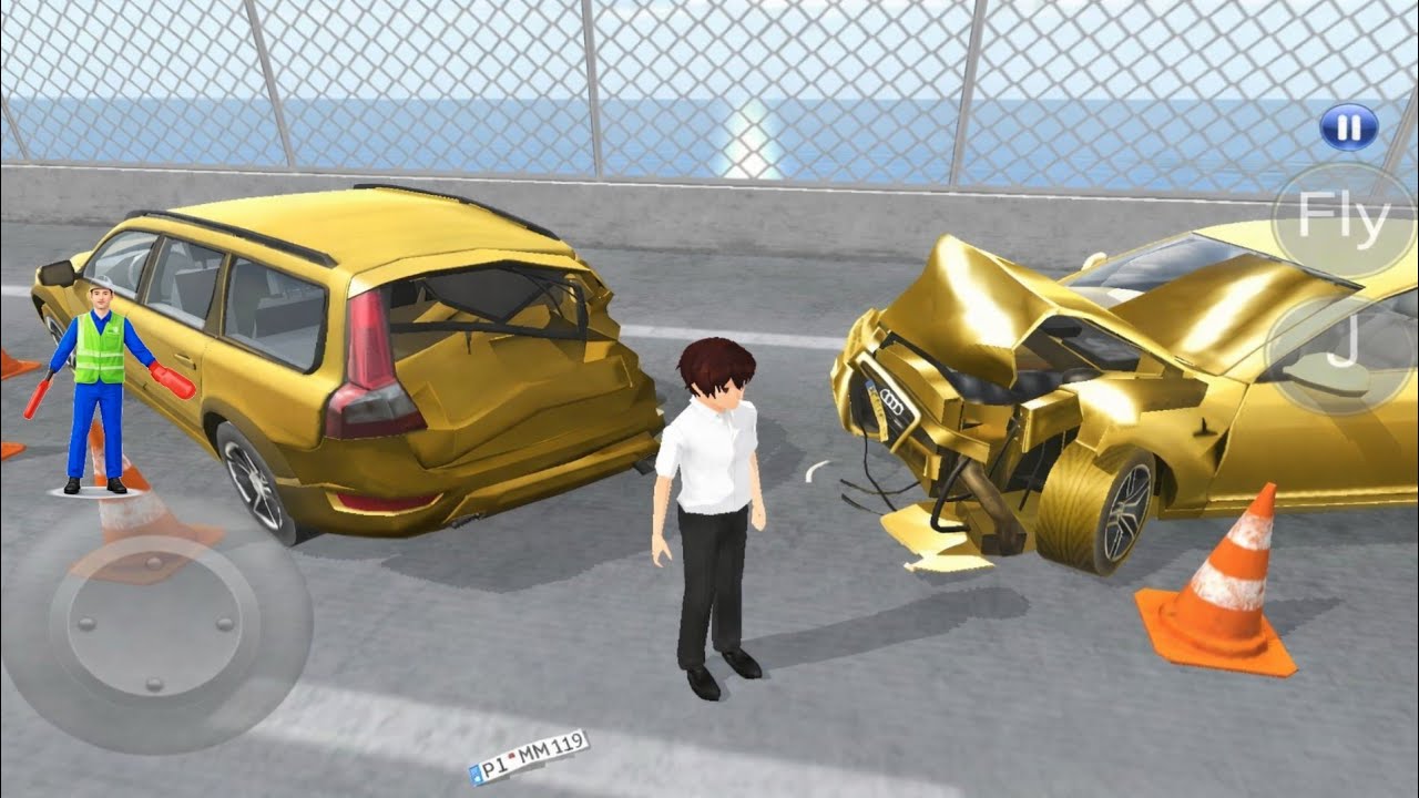 New Golden Car Crashes  In Eight Lane Highway 🛣️- 3D Driving Class Gameplay 2026 