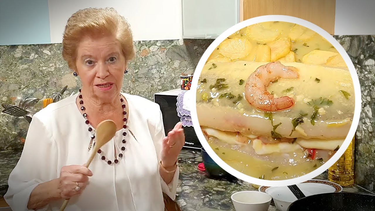 Merluza rellena de gambas al horno de Güela Pepi | Merluza casera en salsa verde.