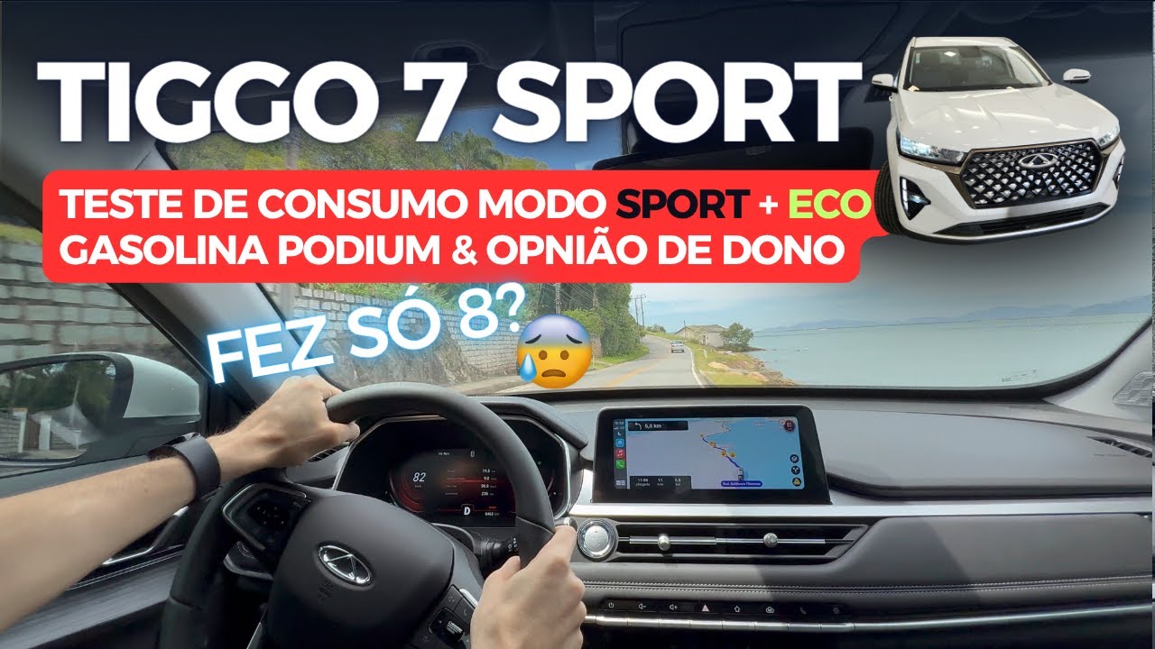 Tiggo 7 Sport na Gasolina Podium: VALE A PENA? Teste de Consumo Real (Sport e Eco) Opinião Sincera!