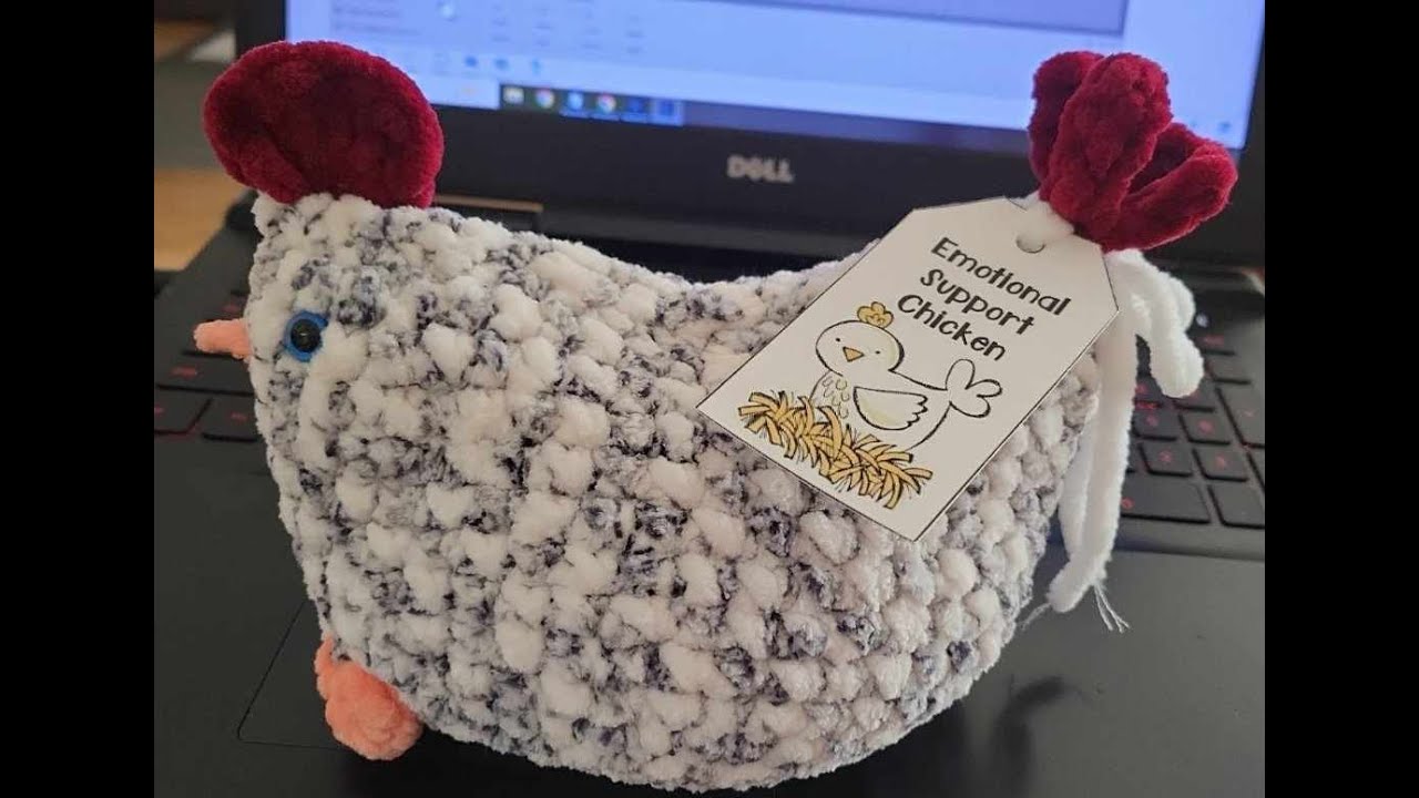 Crocheted Emotional Support Chicken