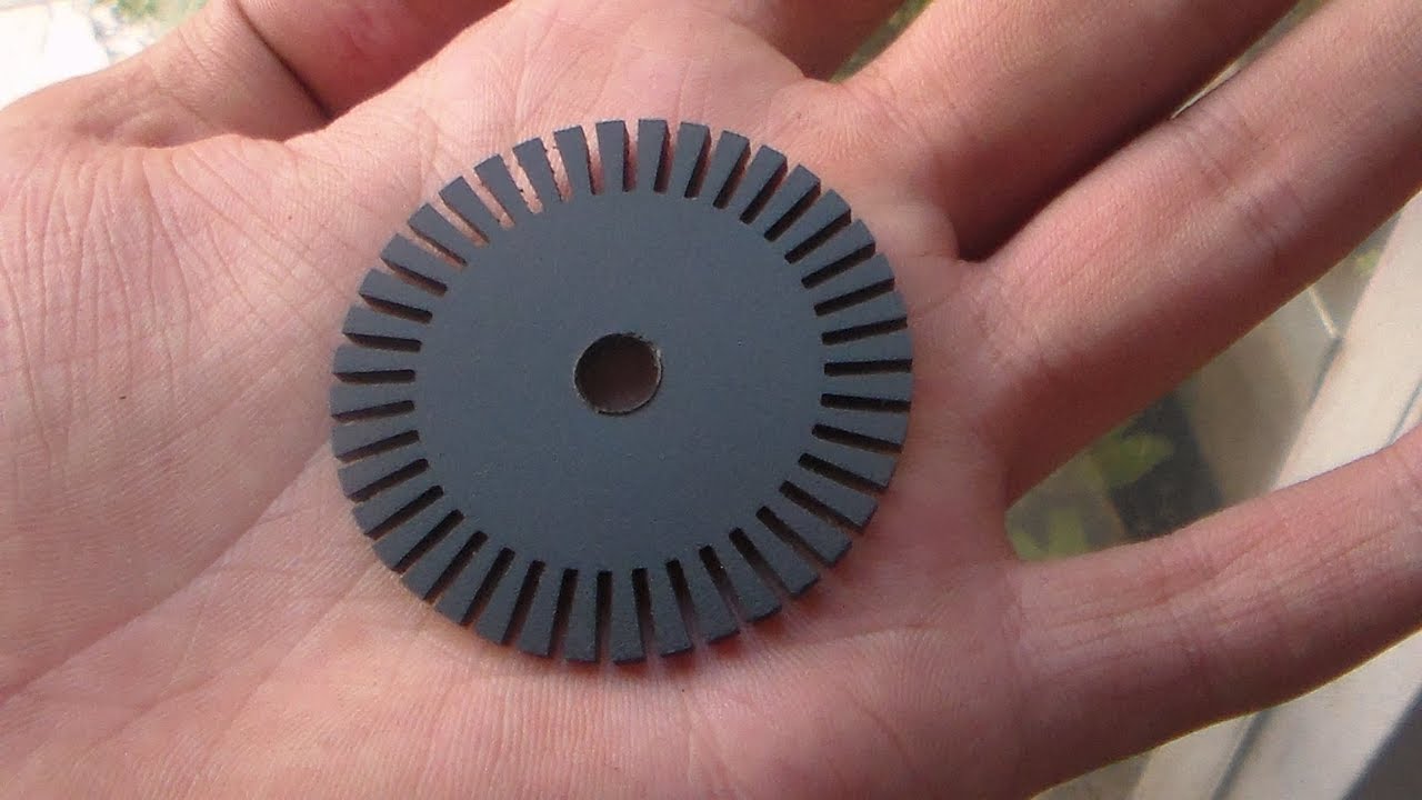 Cutting encoder disc at home.