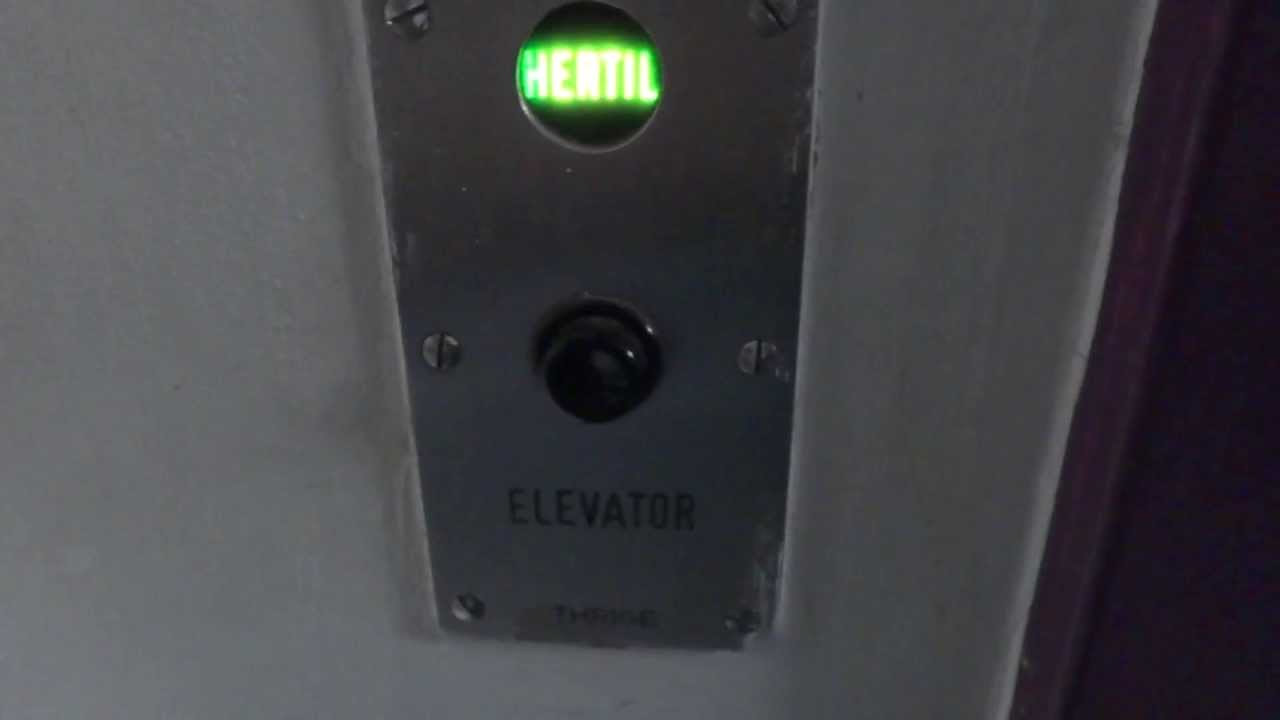 old Thrige traction elevator @ Experimentarium Museum, Hellerup, Denmark.