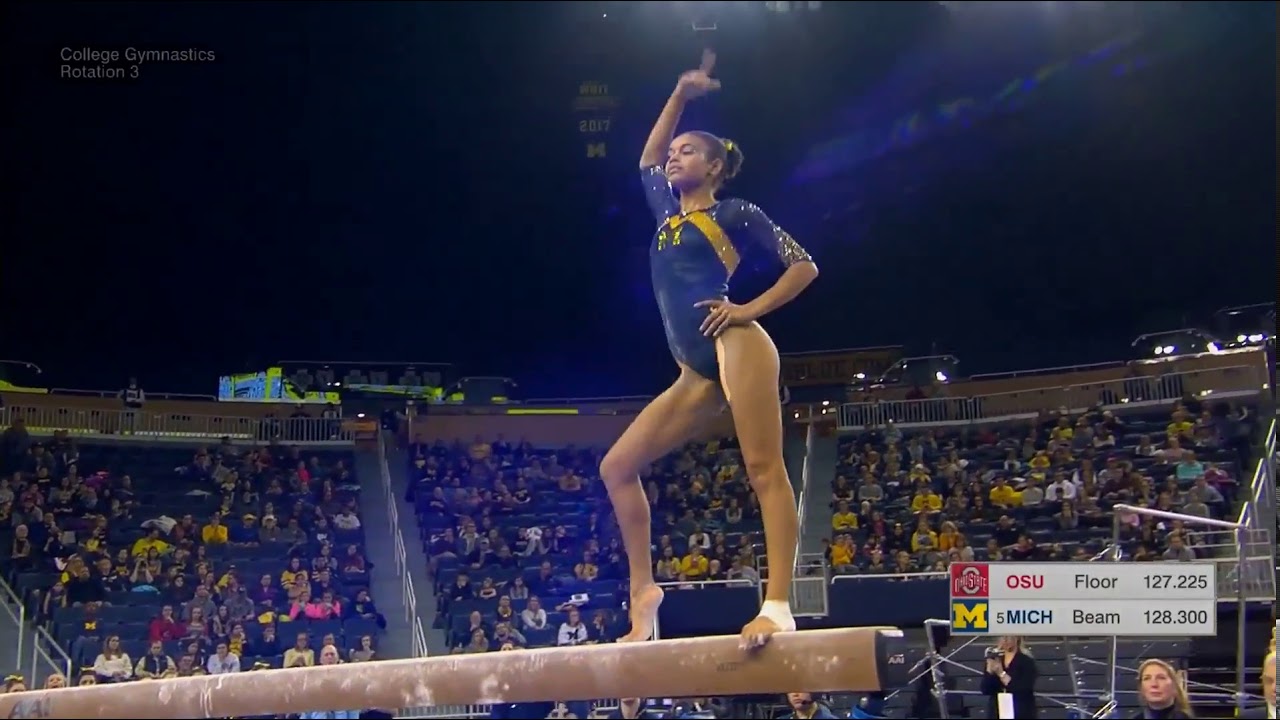 Brianna Brown (Michigan) 2018 Beam vs Ohio State 9.9