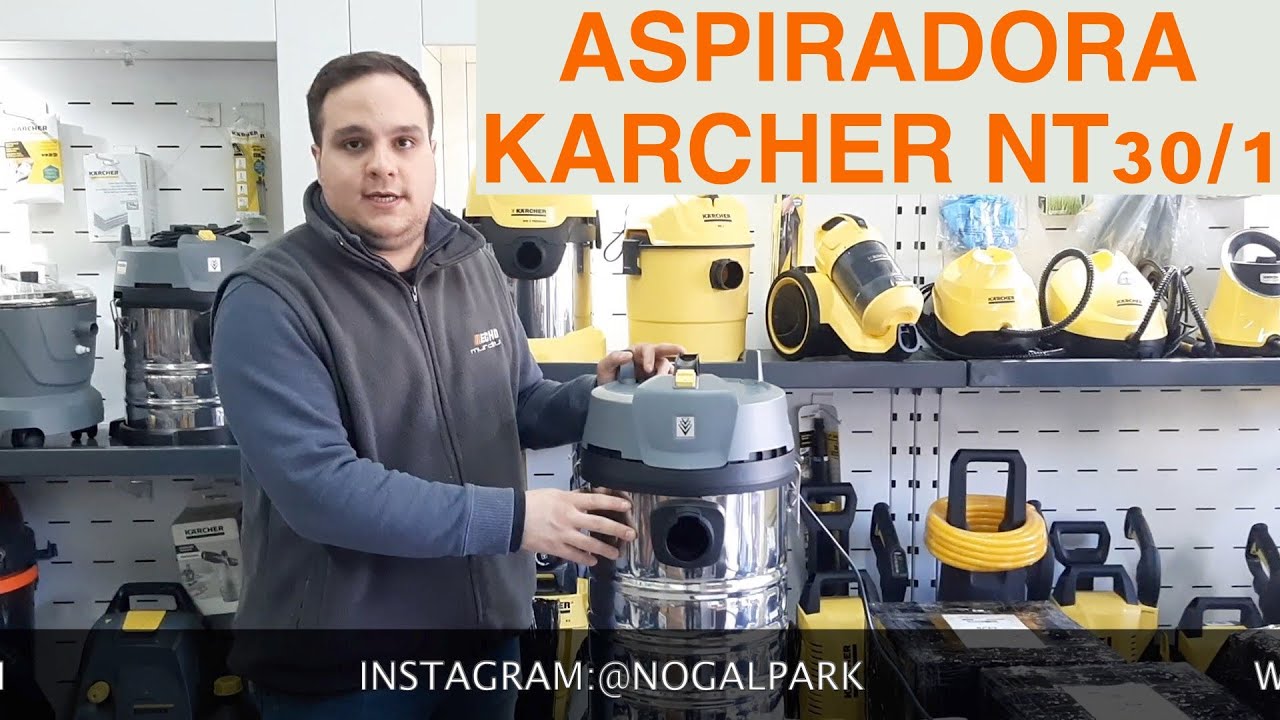 ASPIRADORA KARCHER NT 30/1 TUTORIAL REVIEW UNBOXING . ASPIRAD LIQUIDO Y POLVO , SOPLA, Y SIN BOLSA