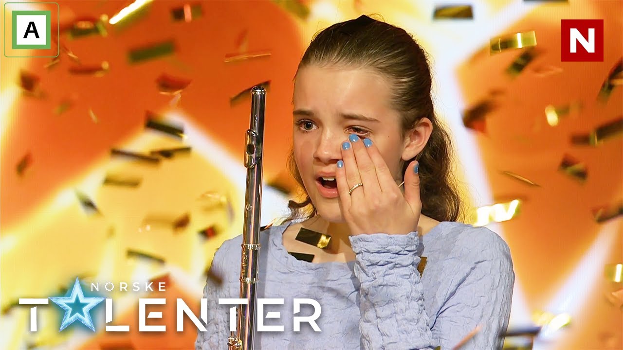Thea (11) får gullknappen for sin himmelske fløytespilling | Auditions | Norske talenter