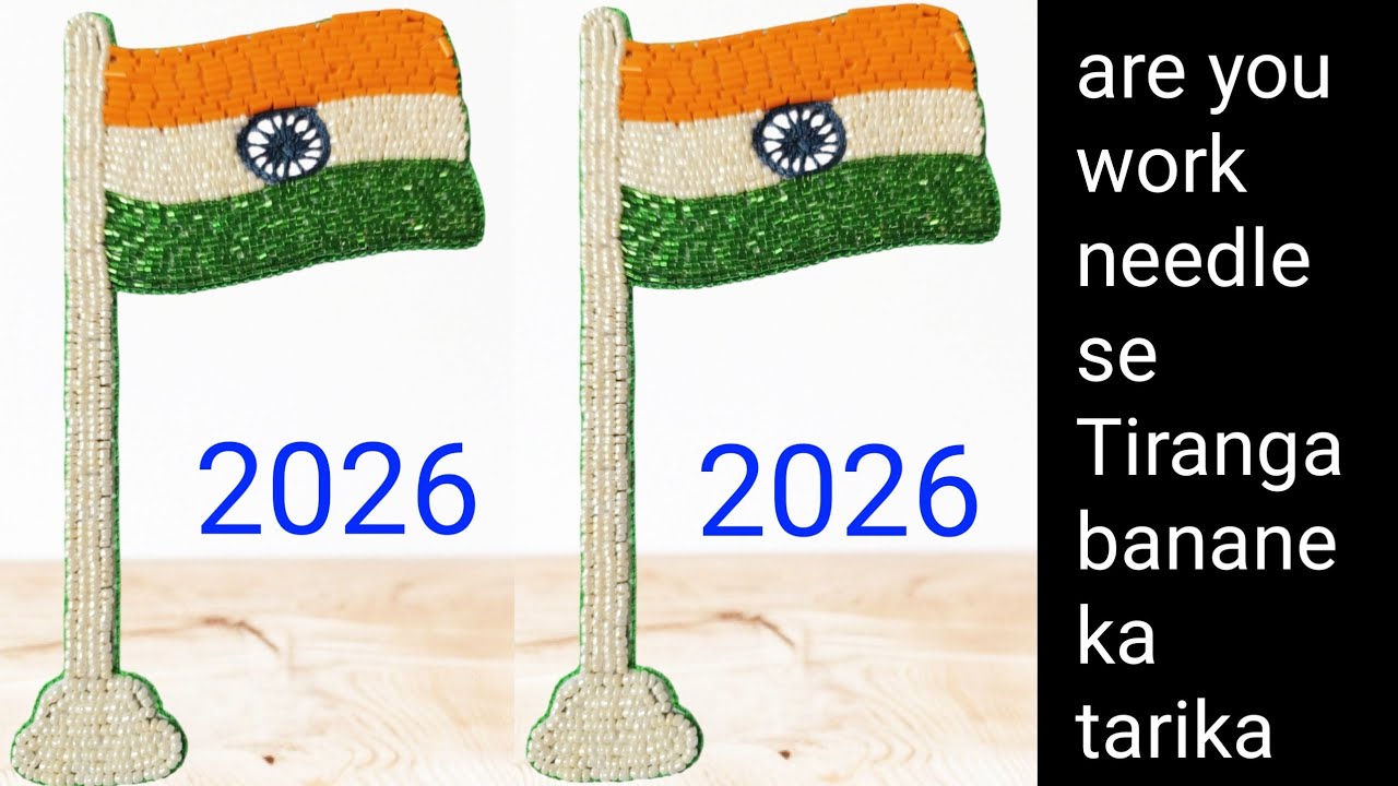 Aari work needle se Tiranga Kaise banaen India hand work