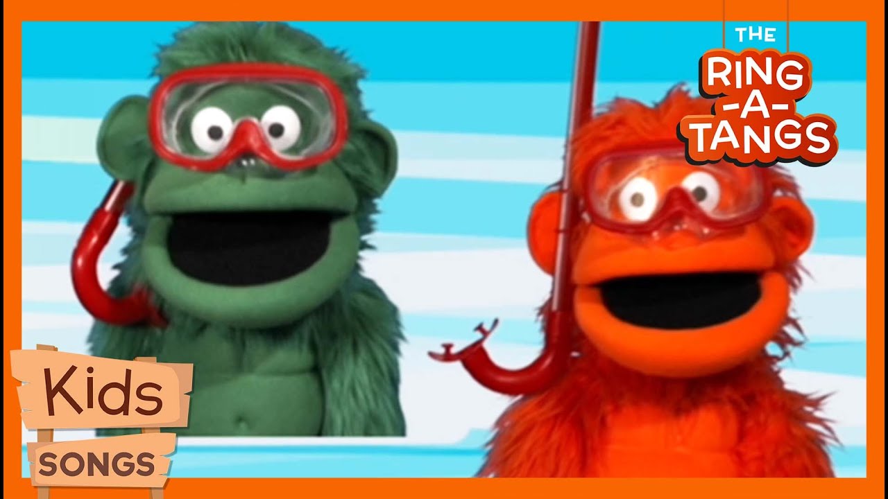5 Little Monkeys | Ring-a-Tangs Kids Puppet Show | Fun Learning Songs with Monkeys