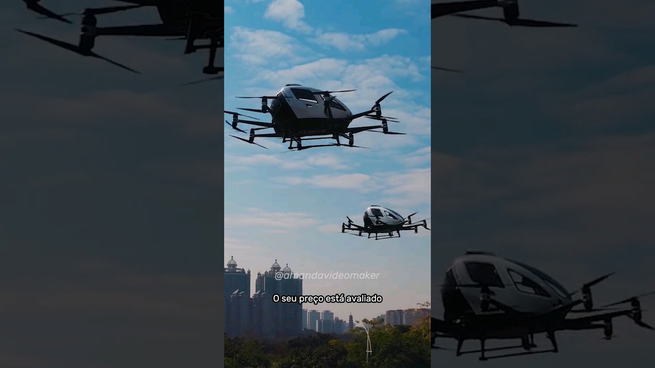 Um drone que transporta pessoas! Ehang 216 #drone #dronevideo #ehang #futuro #tecnologia #ia
