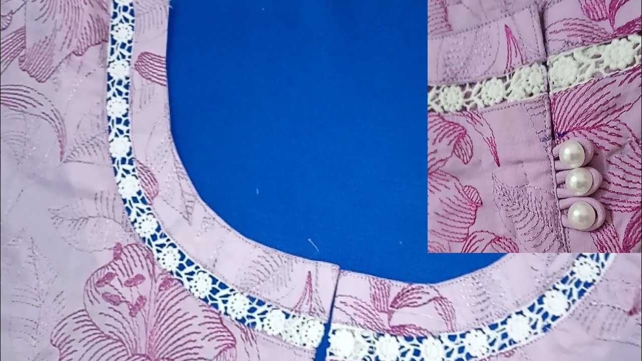 Round Neck With Joint Lace | Round Neck Cutting and Stitching @UzmaNoreen-nw5tv