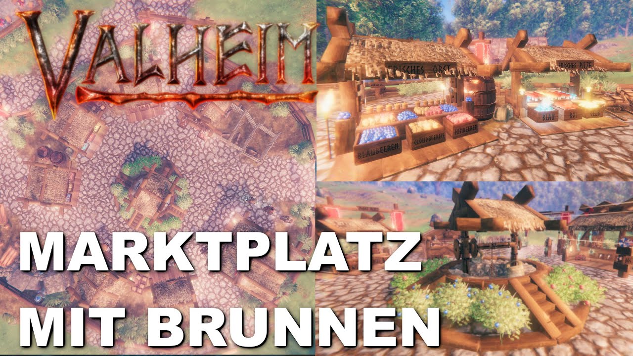 Valheim - Der Marktplatz mit Brunnen