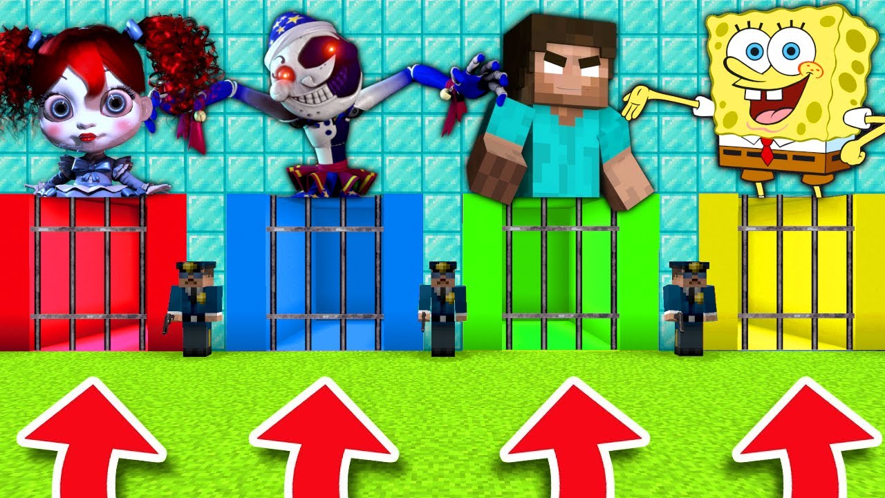 NIE WYBIERZ ZŁEGO WIĘZIENIA (POPPY, MOONDROP, HEROBRINE, SPONGEBOB) w MINECRAFT!