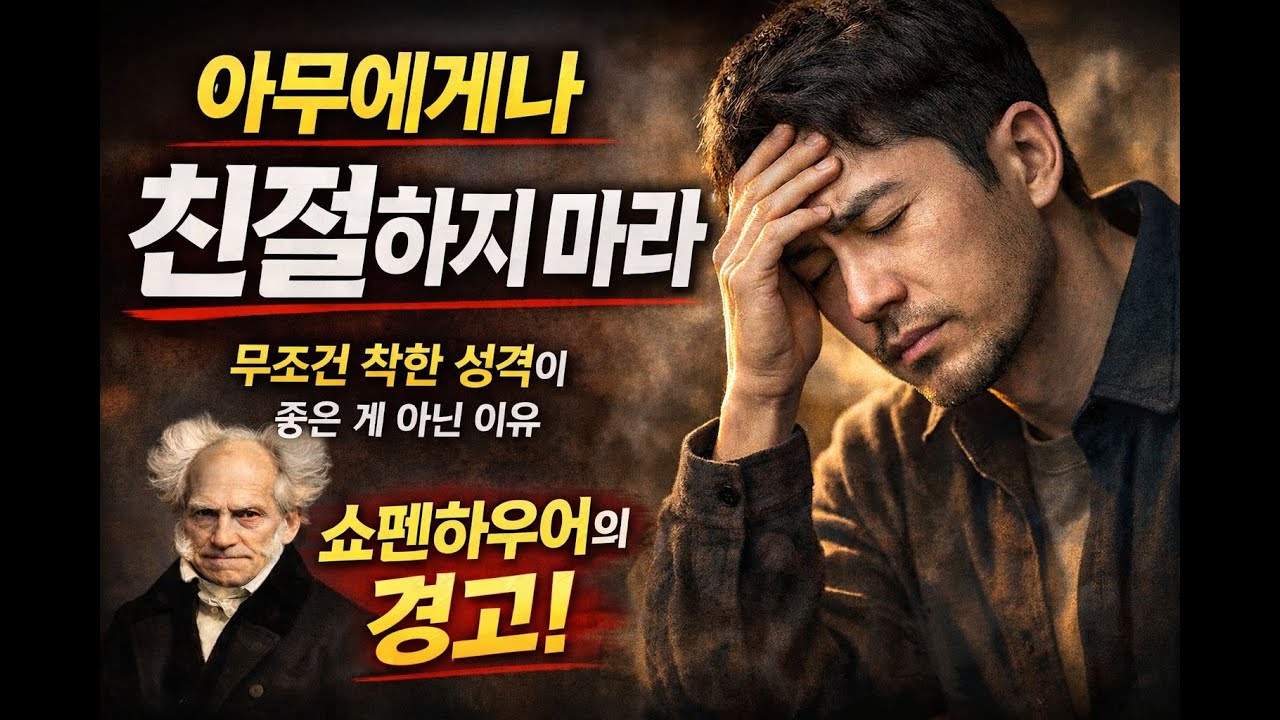 아무에게나 친절하지 마라 | 쇼펜하우어의 경고가 현실이 되는 순간  #인간관계 #철학명언 #인생조언#착한사람 #마음공부 #자기보호 #심리학#중년의지혜 #삶의태도 #관계정리