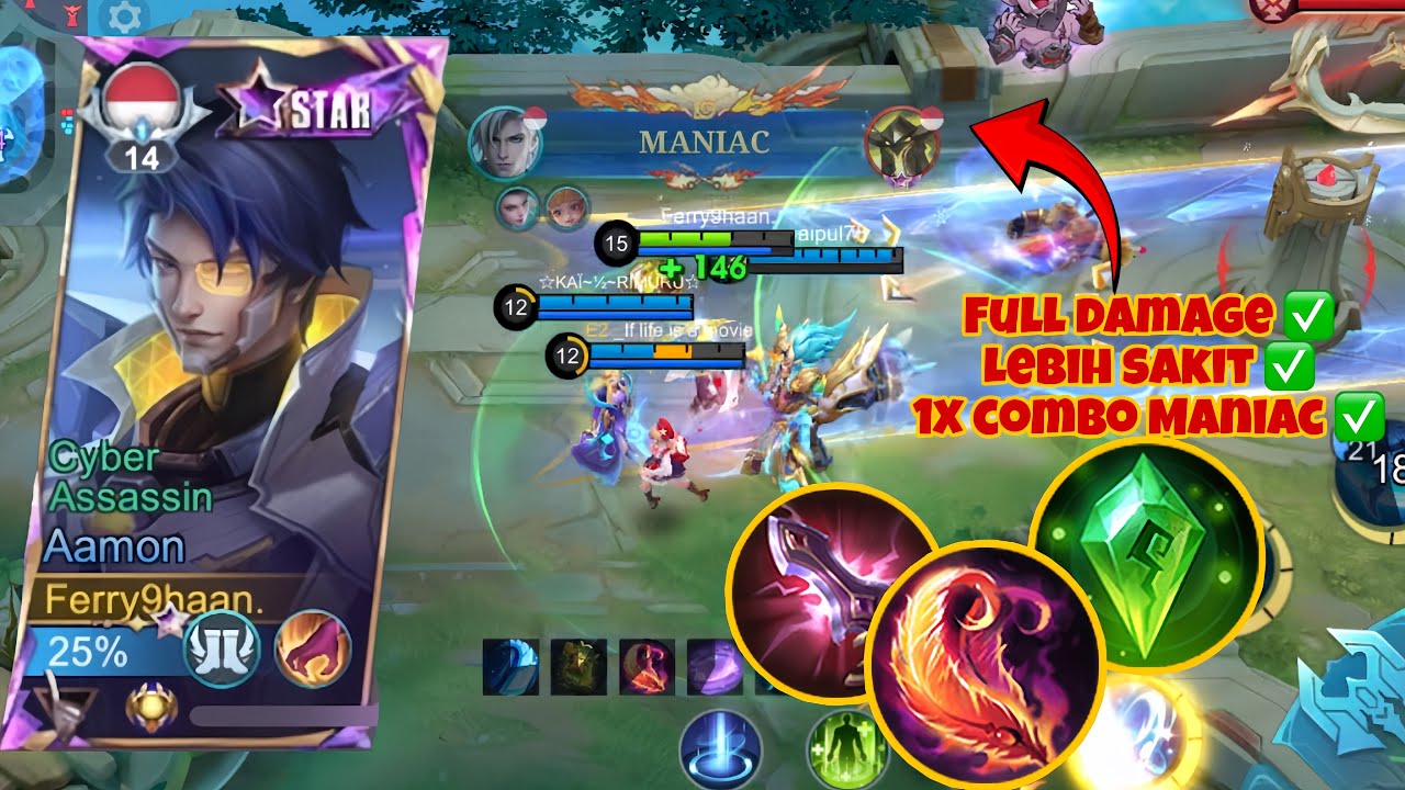 AAMON MANIAC + 25 KILL! CARA JAGO MAIN AAMON 2026! BUILD AAMON TERBARU 2026! MOBILE LEGENDS
