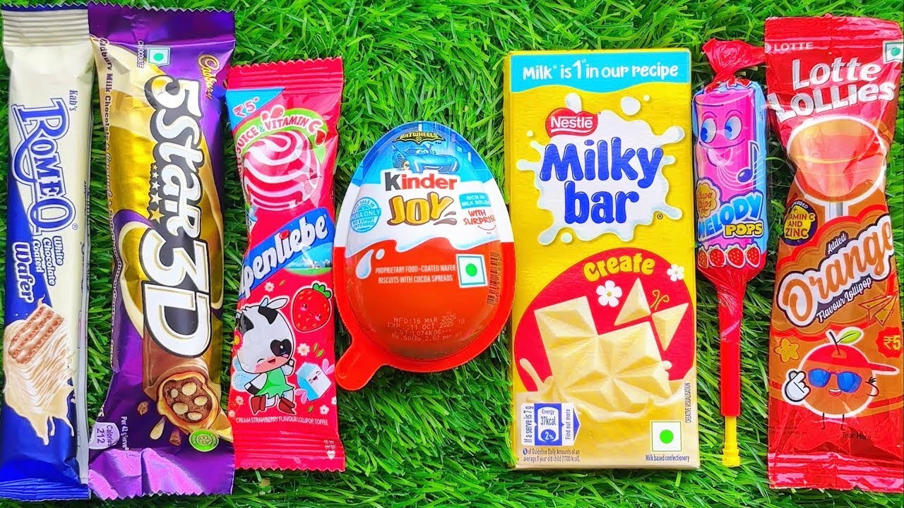 Satisfying video Asmr | rainbow lollipops | chocolate eating video | candy unboxing video Asmr