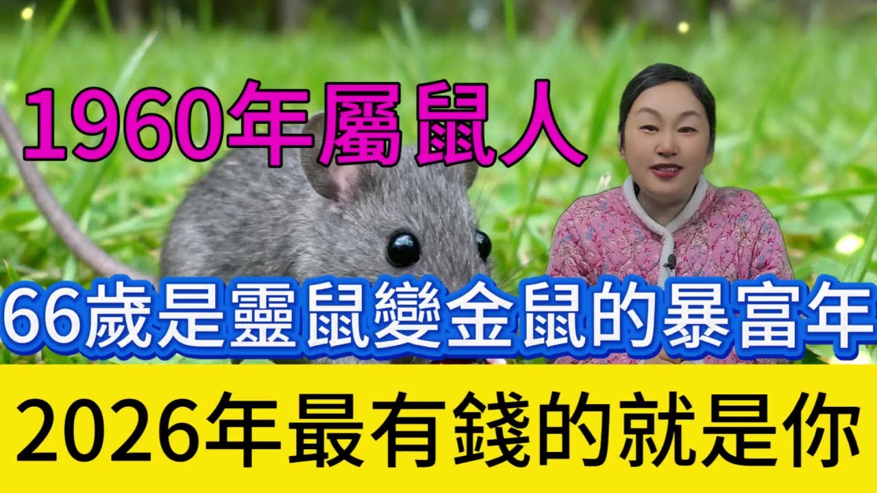 鼠咬天開財運來！1960年屬鼠人，66歲不是坎！這是“靈鼠入倉”變“金鼠”！2026年最有錢的就是你！#運勢 #補財庫旺財氣 #生肖 #財富