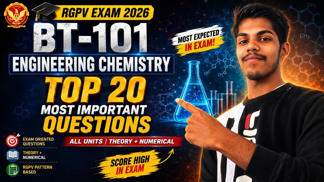 RGPV Chemistry Important Questions| BT 101 Top 20  | RGPV Exam 2026
