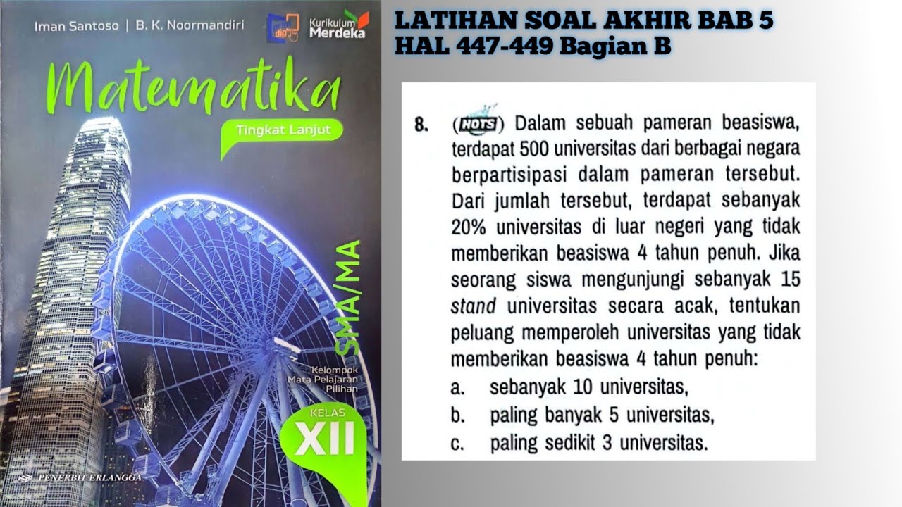 Latihan Soal Akhir Bab 5 hal 443-449 bagian B no 8 Matematika Tingkat Lanjut Kelas 12