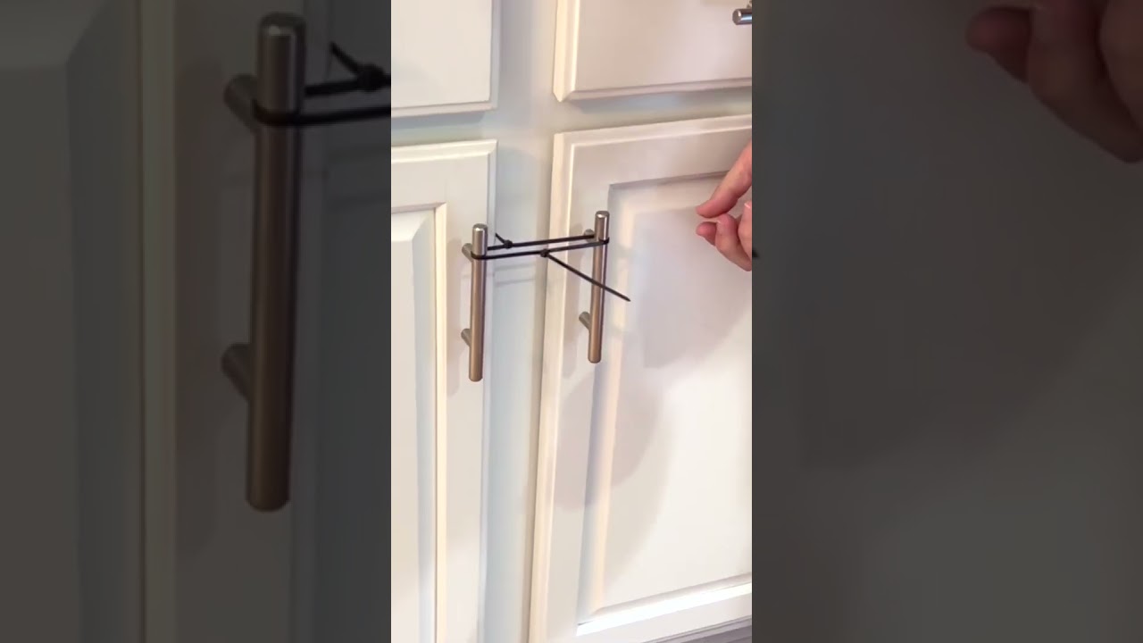 How to Put Child Locks on Cabinet Zip Ties | Quickly Child Proof Cabinet Doors