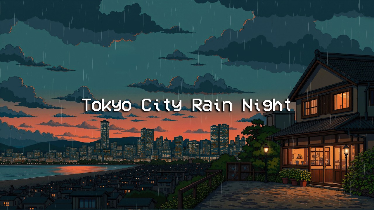 Tokyo City Rain Night 💦 Lofi Chill Mix to Help you Sleep Well, Reduce Stress & Healing Soul ⛈️