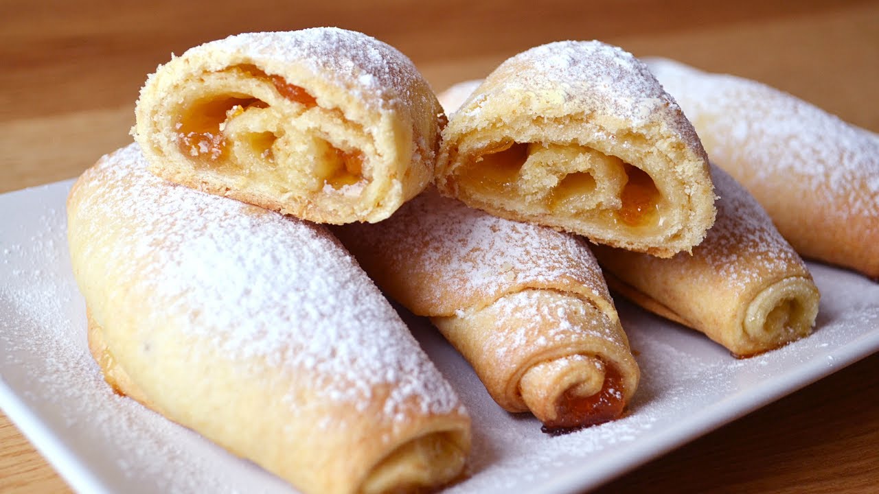 Очень вкусные рулеты с джемом | Простой рецепт без яиц 