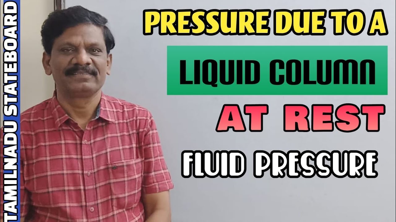 Pressure due to a liquid column at rest | Fluid Pressure | Properties of matter | Samacheer Kalvi
