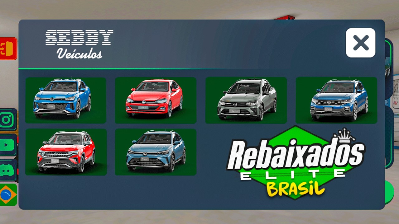 NOVOS CARROS NO MENU do REBAIXADOS ELITE BRASIL