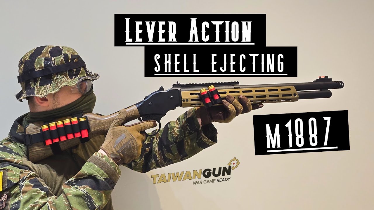 Lever Action Airsoft Shell Ejecting Modern M1887 Gameplay / Golden Eagle AT8703