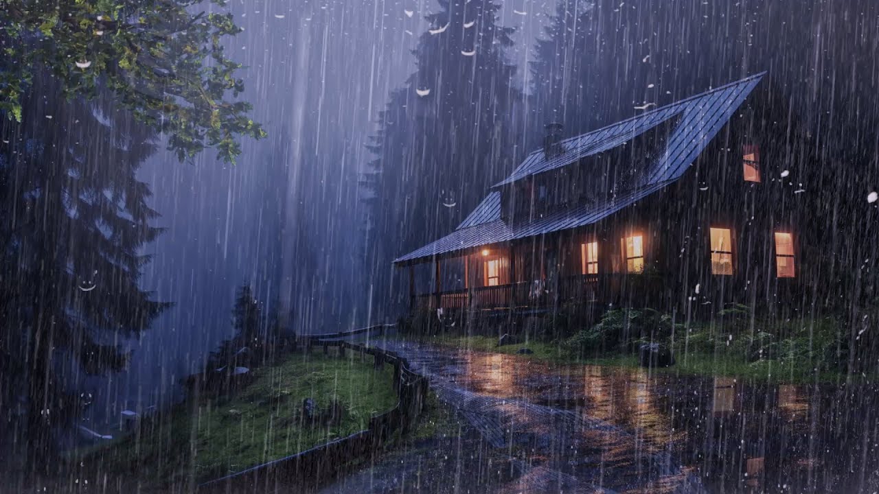 HEAVY RAIN on Roof for Deep Sleep & Insomnia Relief - Rain Sounds For Relaxing Your Mind And Sleep