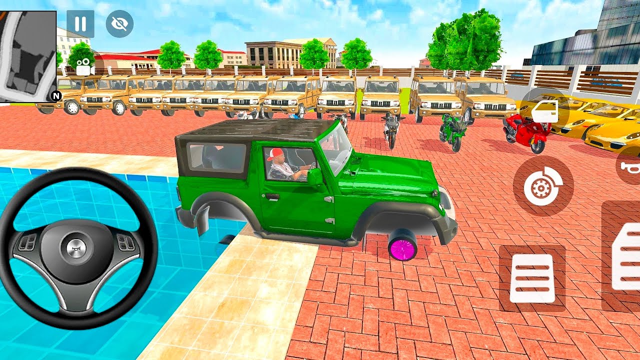 Car bike game*Franklin ordered an Indian Mahindra Thar and porsche car 🚜in the game 🎮With 11 Jeeps😈