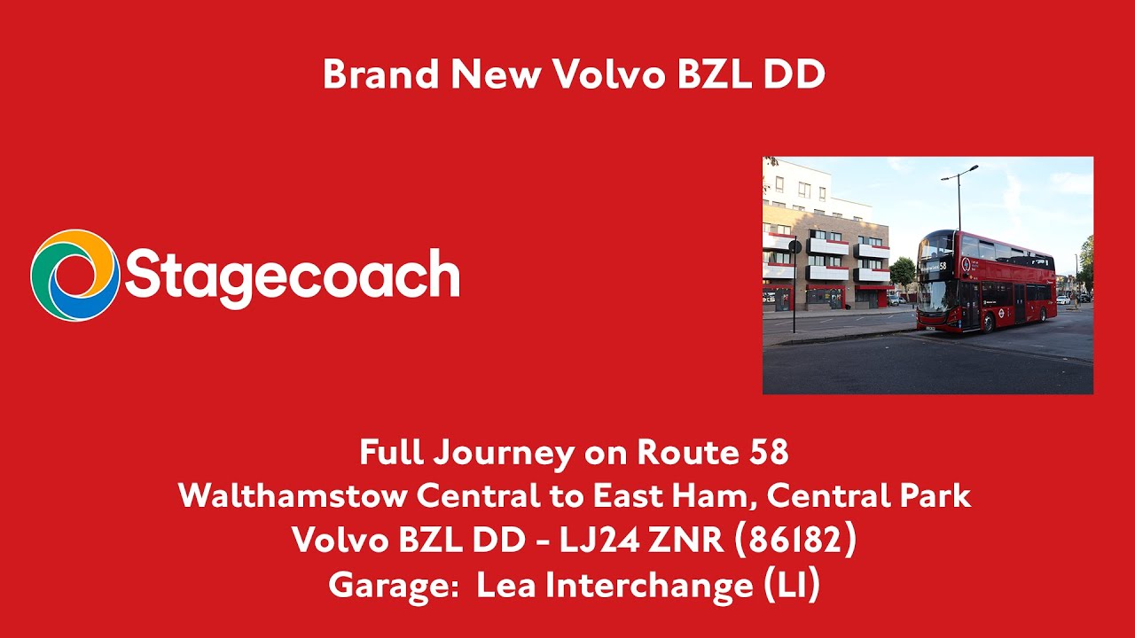 Full Journey | 58 - Walthamstow to East Ham, Central Park | Brand New Volvo BZL DD | 86182 (LJ24ZNR)