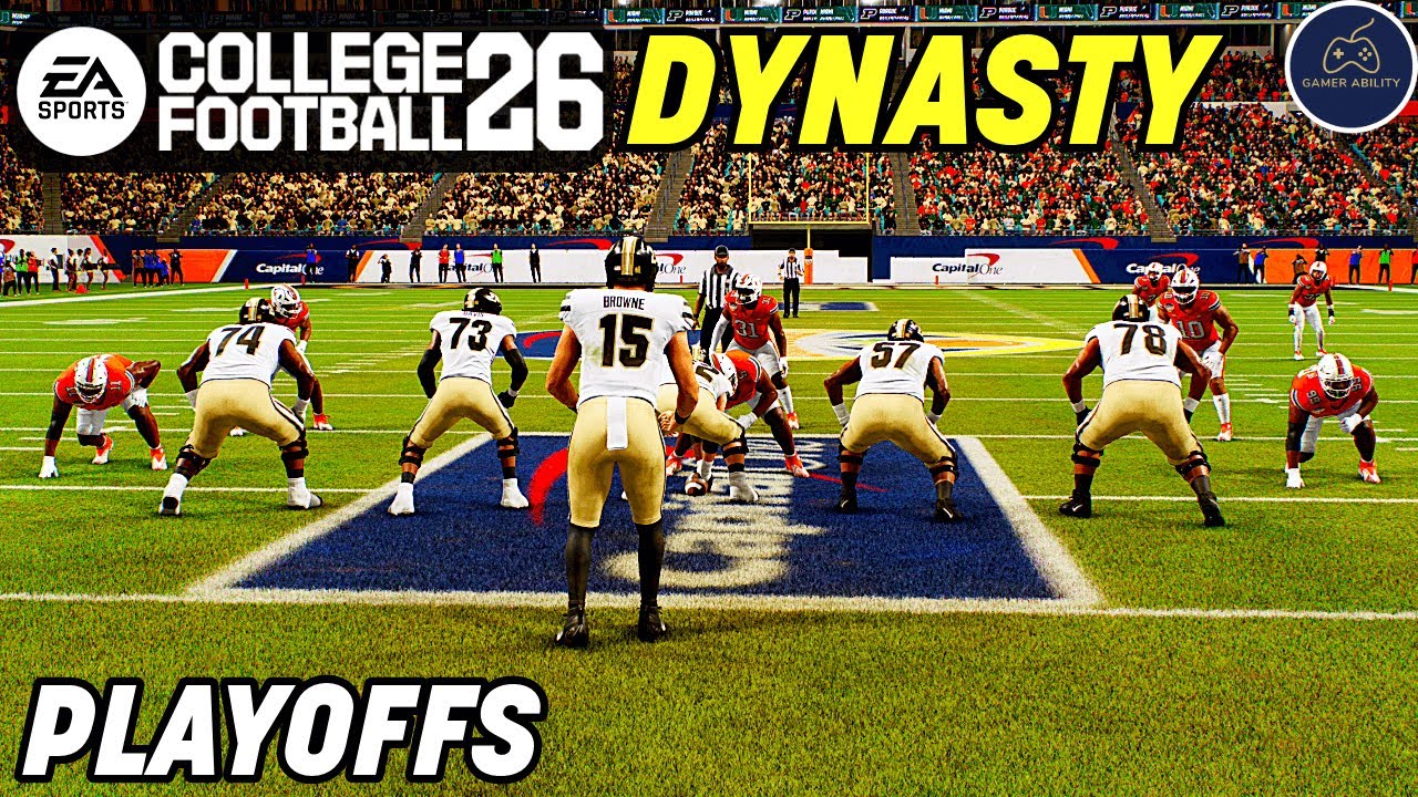 College Football 26 Dynasty Mode Part 14! PLAYOFFS Purdue vs Miami!