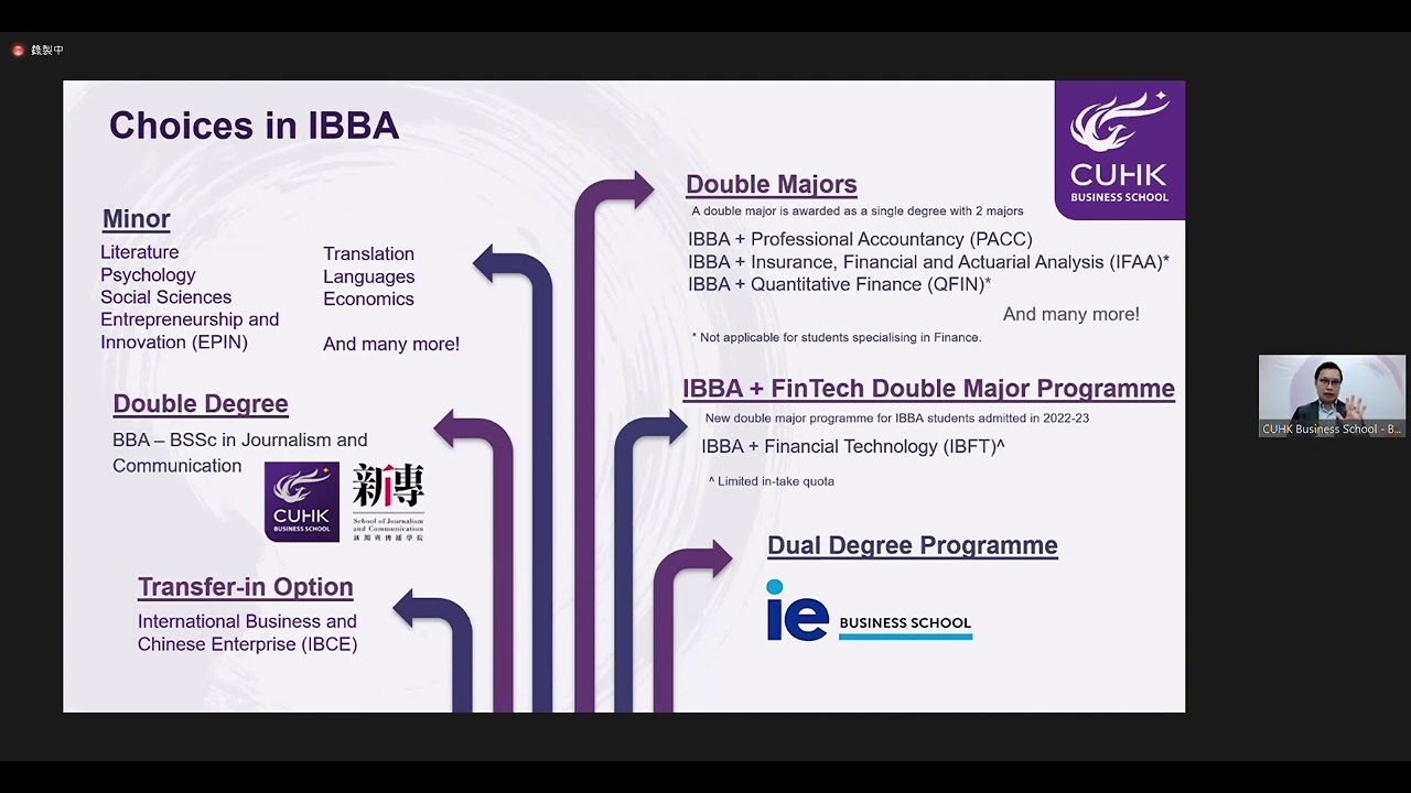 CUHK Programme Exploration Days 2022 - IBBA Admission Talk