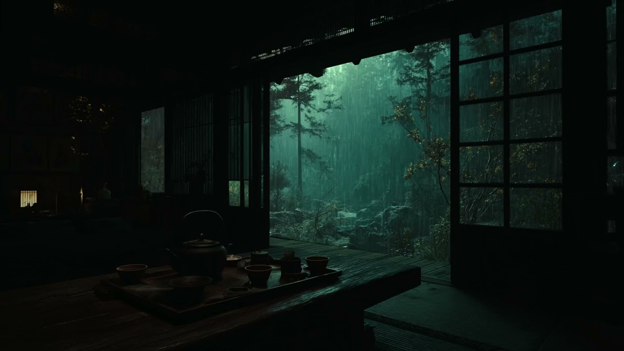 Soft Garden Rain Outside Bedroom Window 🌙 Calm Night Sounds for Relaxation