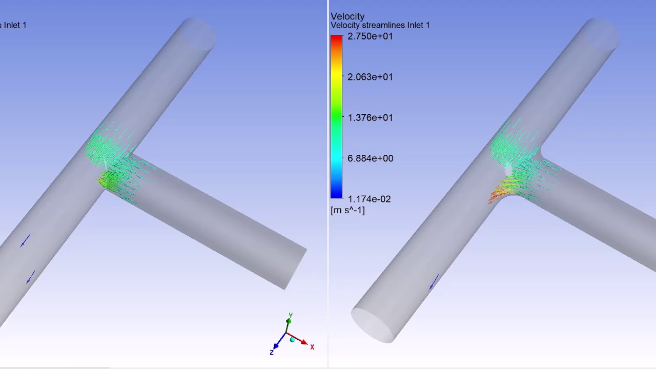 Computational Fluid Dynamics Simulation - Pipeline T-Junction