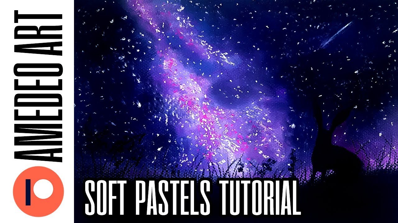 Drawing night sky with soft pastels easy tutorial for beginners | Kate Amedeo