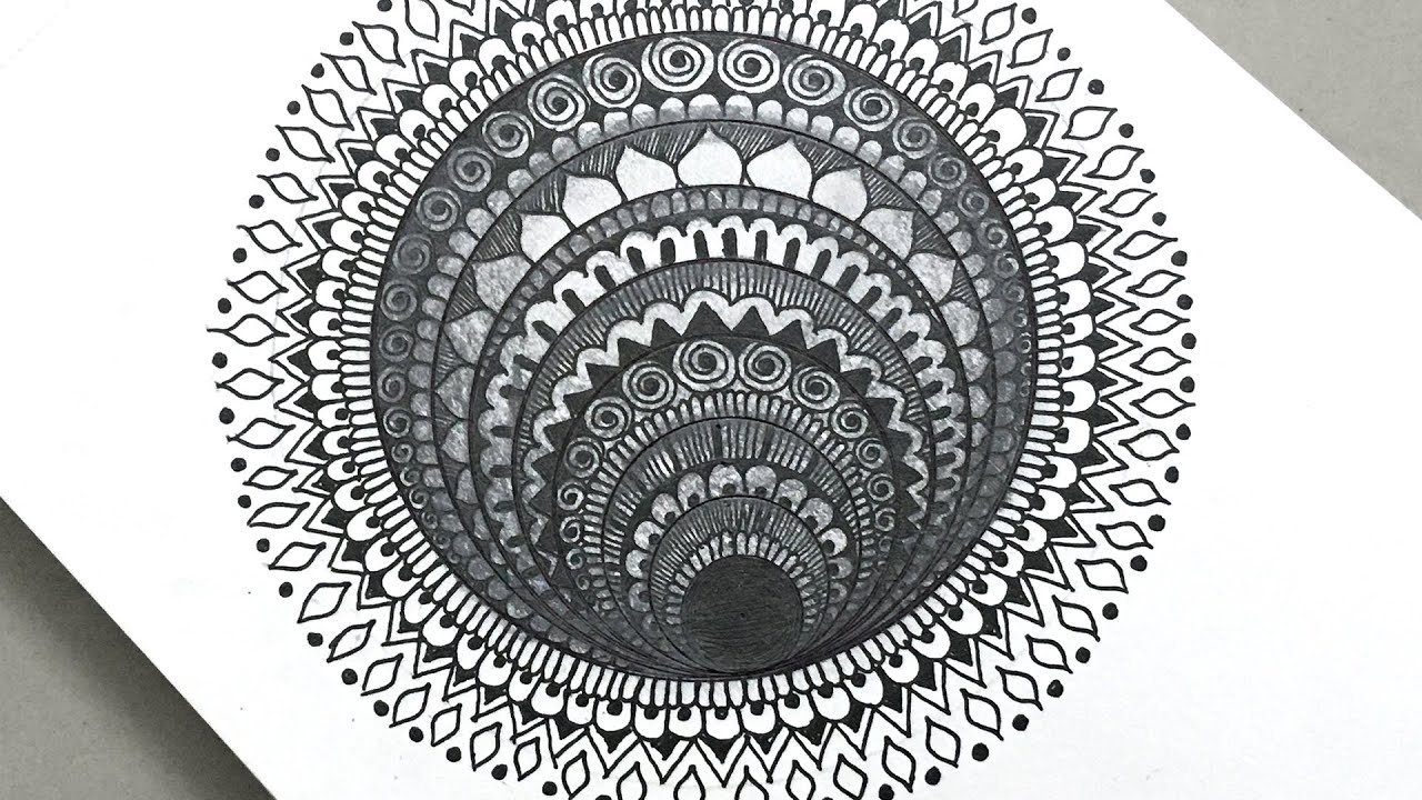 How to Draw 3D Mandala Art | Step by Step Mandala Drawing Tutorial | Easy Mandala Drawing