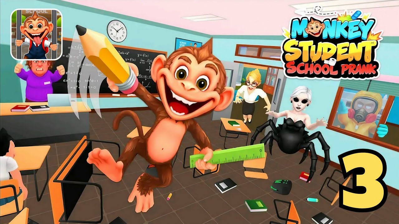 Monkey Student School Prank | Gameplay Part 3 | Android iOS Game | Play And Become A Prankster Now